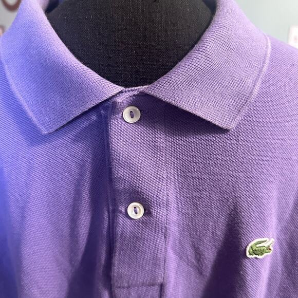 Lacoste Purple Short Sleeve Polo Shirt - Picture 7 of 8